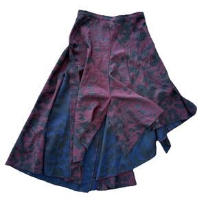 Katharine Kidd Heavy Maxi Assymetrical Artist Skirt Two Tone Women’s Size 6 FLAW
